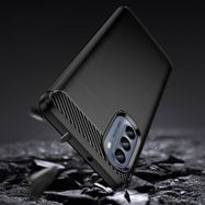 Carbon Case for Motorola Moto G62 5G flexible silicone carbon cover black, Hurtel