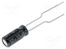 Capacitor: electrolytic; 10uF; 50VDC; Ø5x11mm; Pitch: 2.5mm; tape AISHI