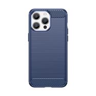 Flexible carbon pattern case for iPhone 15 Pro Carbon Case - blue, Hurtel