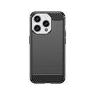 Flexible carbon pattern case for iPhone 15 Pro Carbon Case - black, Hurtel