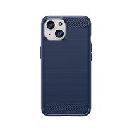 Flexible Carbon Case with a carbon pattern for iPhone 15 - blue, Hurtel
