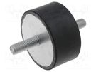 Vibration damper; M10; Ø: 60mm; rubber; L: 30mm; Thread len: 28mm ELESA+GANTER