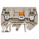 Test-disconnect terminal, Screw connection, 6 mm², 630 V, 41 A, sliding, Cross-disconnect: without, Integral test socket: No, TS 35, TS 32, dark beige Weidmuller