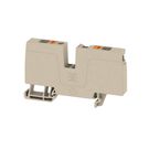 Supply terminal, PUSH IN, 6 mm², 800 V, 41 A, Number of potentials per tier: 1, TS 35, dark beige, Colour of operational elements: orange Weidmuller