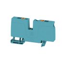 Supply terminal, PUSH IN, 6 mm², 800 V, 41 A, Number of potentials per tier: 1, TS 35, blue, Colour of operational elements: orange Weidmuller