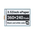Display e-paper - 3.52'' 360x240px - black/white - SPI - Waveshare 22698