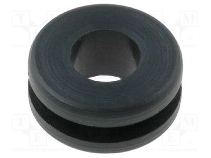 Grommet; Ømount.hole: 8mm; Øhole: 5mm; rubber; black FIX&FASTEN FIX-GR-15