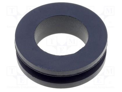 Grommet; Ømount.hole: 18mm; Øhole: 14mm; rubber; black FIX&FASTEN FIX-GR-65
