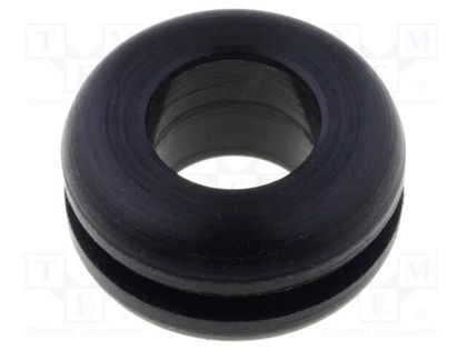 Grommet; Ømount.hole: 11mm; Øhole: 7mm; rubber; black FIX&FASTEN FIX-GR-80