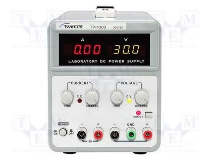 Power supply: laboratory; linear,multi-channel; 0÷30VDC; 0÷3A TWINTEX TP-1303
