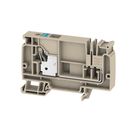 Supply terminal, PUSH IN, 10 mm², 250 V, 57 A, Number of potentials per tier: 1, TS 35, dark beige, Colour of operational elements: blue Weidmuller