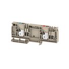 Supply terminal, PUSH IN, 10 mm², 250 V, 57 A, Number of potentials per tier: 2, TS 35, dark beige, Colour of operational elements: red / blue Weidmuller
