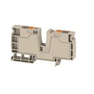 Supply terminal, PUSH IN, 16 mm², 800 V, 76 A, Number of potentials per tier: 1, TS 35, dark beige, Colour of operational elements: orange Weidmuller
