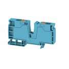 Supply terminal, PUSH IN, 16 mm², 800 V, 76 A, Number of potentials per tier: 1, TS 35, blue, Colour of operational elements: orange Weidmuller