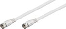 SAT Antenna Cable (80 dB), Double Shielded, 1.5 m, white - F plug > F plug (fully shielded)