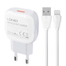 Wall charger  LDNIO A1306Q 18W +  Lightning cable, LDNIO