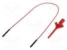 Clip-on probe; pincers type; 2A; 60VDC; red; Grip capac: max.2mm AXIOMET