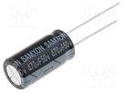 Capacitor: electrolytic; THT; 470uF; 50VDC; Ø10x20mm; Pitch: 5mm SAMXON