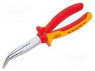 Pliers; insulated,curved,half-rounded nose; steel; 200mm KNIPEX