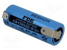 Battery: lithium; 3V; 4/5A,CR8L; 2400mAh; non-rechargeable FDK