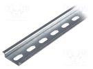 DIN rail; TS35; L: 1m; perforated; zinc-plated steel 