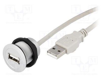 USB socket; 22mm; har-port; -25÷70°C; Ø22.3mm; IP20; silver; Len: 5m HARTING 09454521925