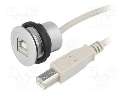 USB socket; 22mm; har-port; -25÷70°C; Ø22.3mm; IP20; silver; Len: 1m HARTING 09454521911