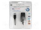 Repeater USB; USB 3.0; USB A socket,USB A plug; 5m; black; 5Gbps LOGILINK