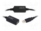 Repeater USB; USB 2.0; USB A socket,USB A plug; 25m; black LOGILINK