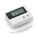 Thermometer with external probe and LCD display from -50°C to 80°C - white