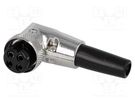 Plug; microphone; female; PIN: 4; for cable; angled 90°; 6mm CLIFF