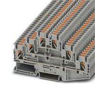 DINRAIL TERMINAL BLOCK, 6WAY, 12AWG, GRY