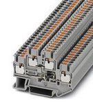 DINRAIL TERMINAL BLOCK, 4WAY, 12AWG, GRY