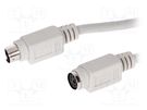 Cable; PS/2 socket,PS/2 plug; 2m; grey; connection 1: 1 BQ CABLE
