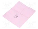 Protection bag; ESD; L: 305mm; W: 254mm; Thk: 90um; polyetylene; pink EUROSTAT GROUP