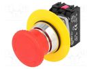 Switch: emergency stop; 30mm; Stabl.pos: 2; NC + NO; red; IP56 PROMET