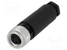 Connector: M8; female; PIN: 3; straight; for cable; plug LUMBERG AUTOMATION