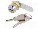 Lock; zinc and aluminium alloy; 22mm; chromium; Key code: 25001 RST ROZTOCZE