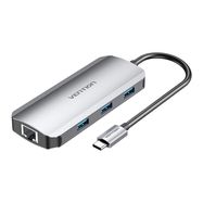 USB-C to HDMI Docking Station, 3x USB 3.0, RJ45, PD 0.15m Vention TOHHB (gray), Vention