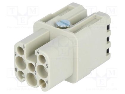 Connector: HDC; contact insert; female; Quick Lock; PIN: 8; size 3A HARTING 09360082732