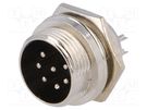Socket; microphone; male; PIN: 7; for panel mounting 