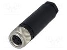 Connector: M8; female; PIN: 4; straight; for cable; plug LUMBERG AUTOMATION