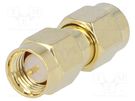 Coupler; SMA male,both sides; straight; gold-plated 