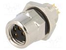 Connector: M8; female; PIN: 4; for panel mounting,rear side nut AMPHENOL LTW