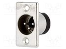 Socket; XLR; male; PIN: 3; straight; soldering; Contacts: brass; 50V DELTRON
