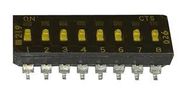DIP SWITCH, 0.1A, 50VDC, 8POS, SMD
