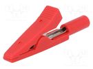Crocodile clip; 10A; 60VDC; red; Overall len: 41.5mm AXIOMET