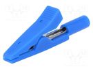 Crocodile clip; 10A; 60VDC; blue; Overall len: 41.5mm AXIOMET