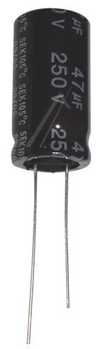Elektrolīta kondensators 47uF 250V 105° 13X25mm RoHS