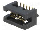 Socket; IDC; male; PIN: 10; straight; SMT; gold flash; 1.27mm CONNFLY